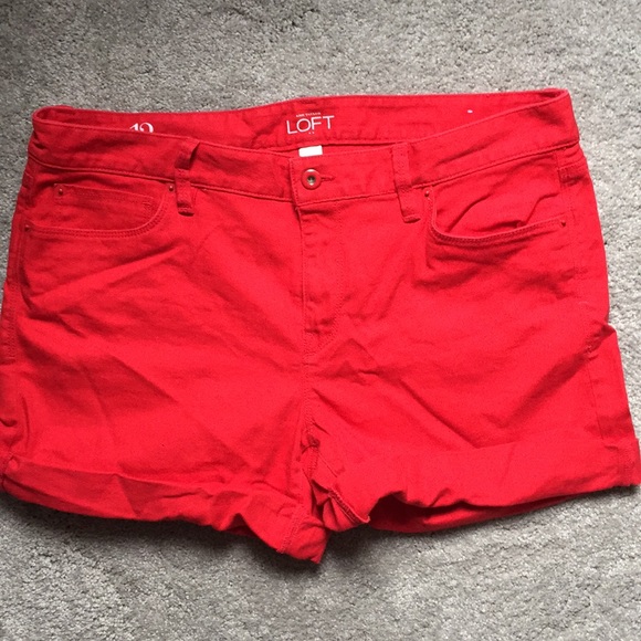 LOFT Pants - LOFT Red Denim Jean Shorts LOFT Pants - LOFT Red Denim Jean Shorts